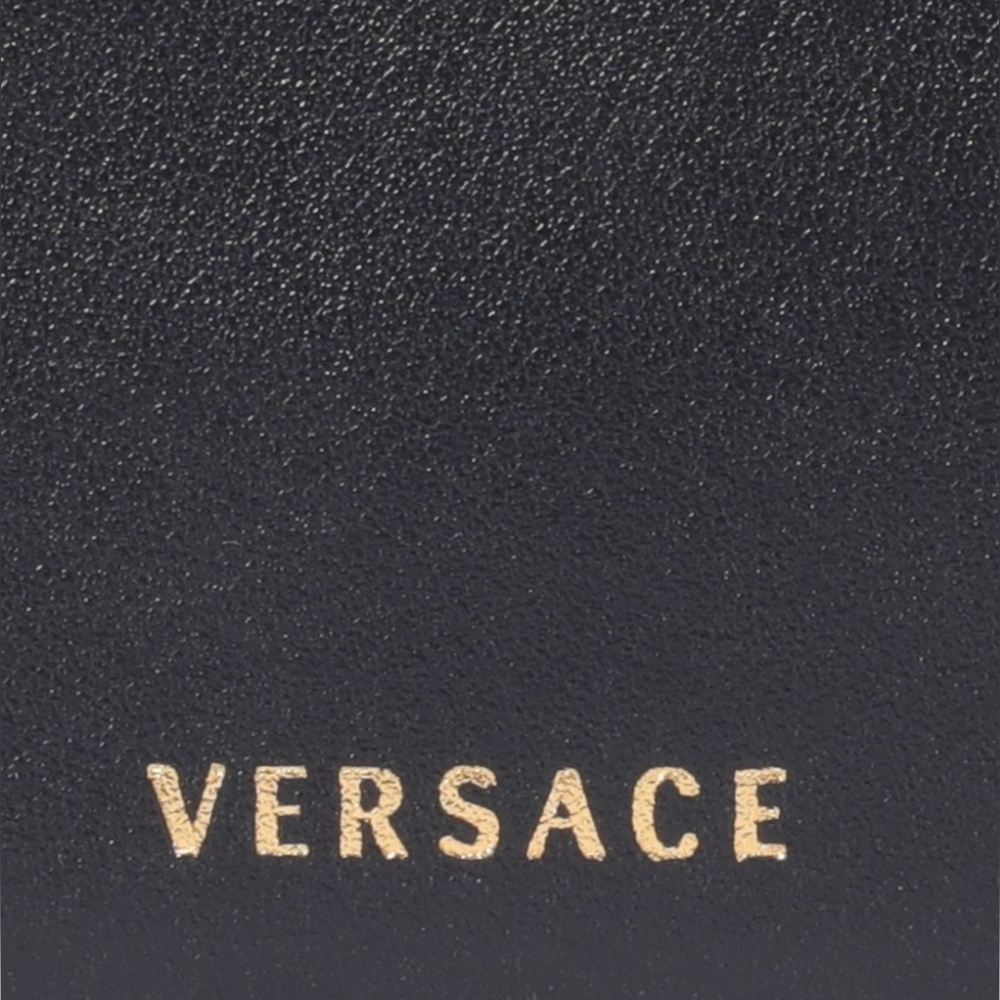VERSACE Black All Over Medusa Stud Zip Card Holder Wallet - Picture 4 of 11